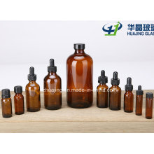 16oz 500ml Amber Round Boston Glass Bottles with Black Cap